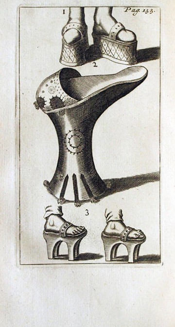 Η σελίδα 133 από την έκδοση Balduin, Β. και Negrone, J. (1711). Histoire de la chaussure, des chausses, des sandales, cothurnes depuis l'Antiquité, Leyde: Théodore Haak.