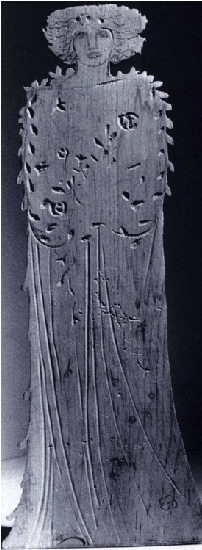 «Λευκή φιγούρα» από ξύλο που παριστάνει την Οφηλία, κατασκευασμένη από τον Craig το 1907. Από τη συλλογή Black Figures.