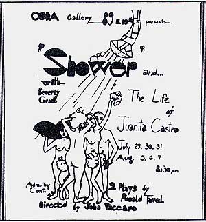 Διαφημιστικές καταχωρήσεις στον νεοϋορκέζικο Τύπο (Village Voice, New York Times) για τις πρώτες παραστάσεις των μονόπρακτων του [[#Ronald Tavel [Ρόναλντ Τάβελ]#]], σε σκηνοθεσία John Vaccaro [Τζων Βακκάρο], κατά την περίοδο 1965-1966. Αν και έργα όπως τα Shower [Ντους] και The Life of Juanita Castro [Ο βίος της Χουανίτα Κάστρο] παρουσιάστηκαν αρχικά το 1965, η παράσταση The Life of Lady Godiva [Ο βίος της Λαίδης Γκοντάιβα] τον Απρίλιο του 1966 σηματοδότησε την επίσημη αφετηρία του κινήματος, καθώς υπήρξε η πρώτη παραγωγή που έφερε ρητά τον τίτλο του «Play-House of the Ridiculous». Μέσα από αυτές τις εξαιρετικά χαμηλού προϋπολογισμού και αντισυμβατικές παραγωγές τέθηκαν τα ιστορικά και αισθητικά θεμέλια του Θεάτρου της Γελοιότητας.