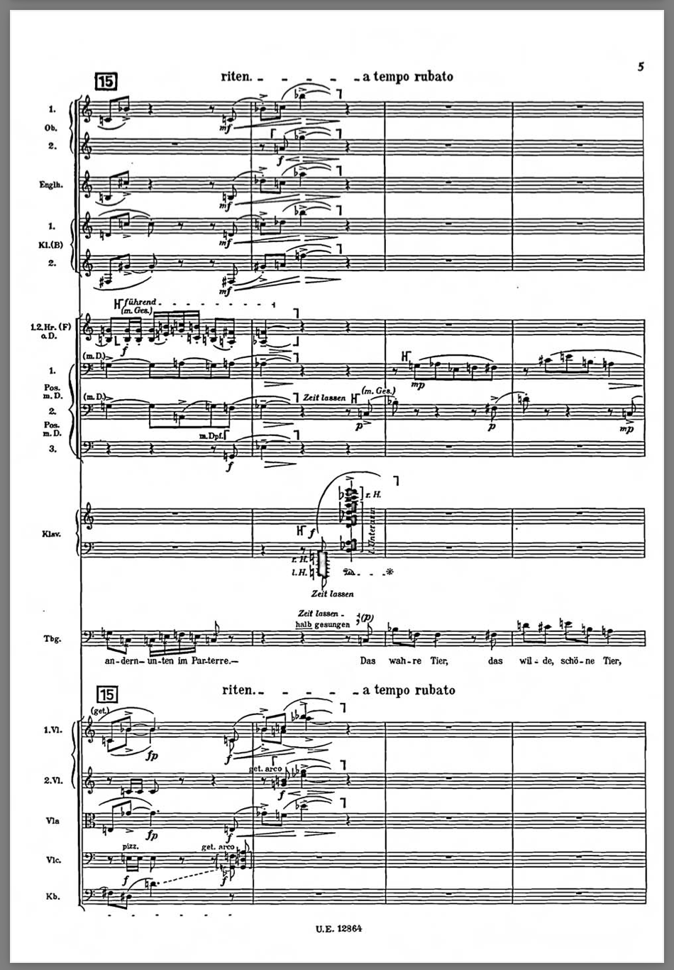 Alban Berg [Άλμπαν Μπεργκ], Lulu [Λούλου], παρτιτούρα, επιμέλεια Hans Erich Apostel [Χανς Έριχ Απόστελ], Wien: Universal Edition, 1964, πλάκες U.E. 13640 και 12864. Η παρτιτούρα διακρίνει με ξεχωριστά σύμβολα την ομιλία, το απαγγελτικό τραγούδι και τον ημιασματικό τρόπο [halb gesungen], τεκμηριώνοντας τη διαβάθμιση ανάμεσα σε λόγο και μέλος. 