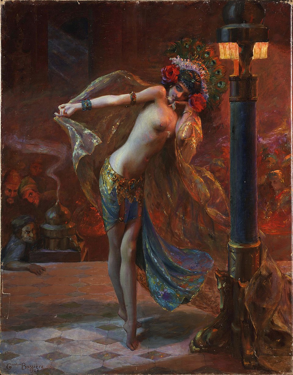 Dance of the Seven Veils (1925): Πίνακας του Gaston Bussière που απεικονίζει τον «χορό των επτά πέπλων» της Σαλώμης, ιδιωτική συλλογή. 