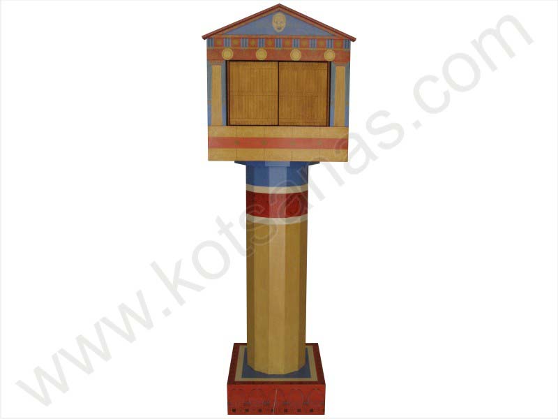 Ακριβής ανακατασκευή του σταθερού αυτόματου θεάτρου του Φίλωνος του Βυζαντίου (3ος αιώνας π.Χ.) που βελτίωσε και περιέγραψε με λεπτομέρειες ο Ήρων ο Αλεξανδρεύς στο βιβλίο του Αυτοματοποιητική, Μουσείο Αρχαίας Ελληνικής Τεχνολογίας Κώστα Κοτσανά. 