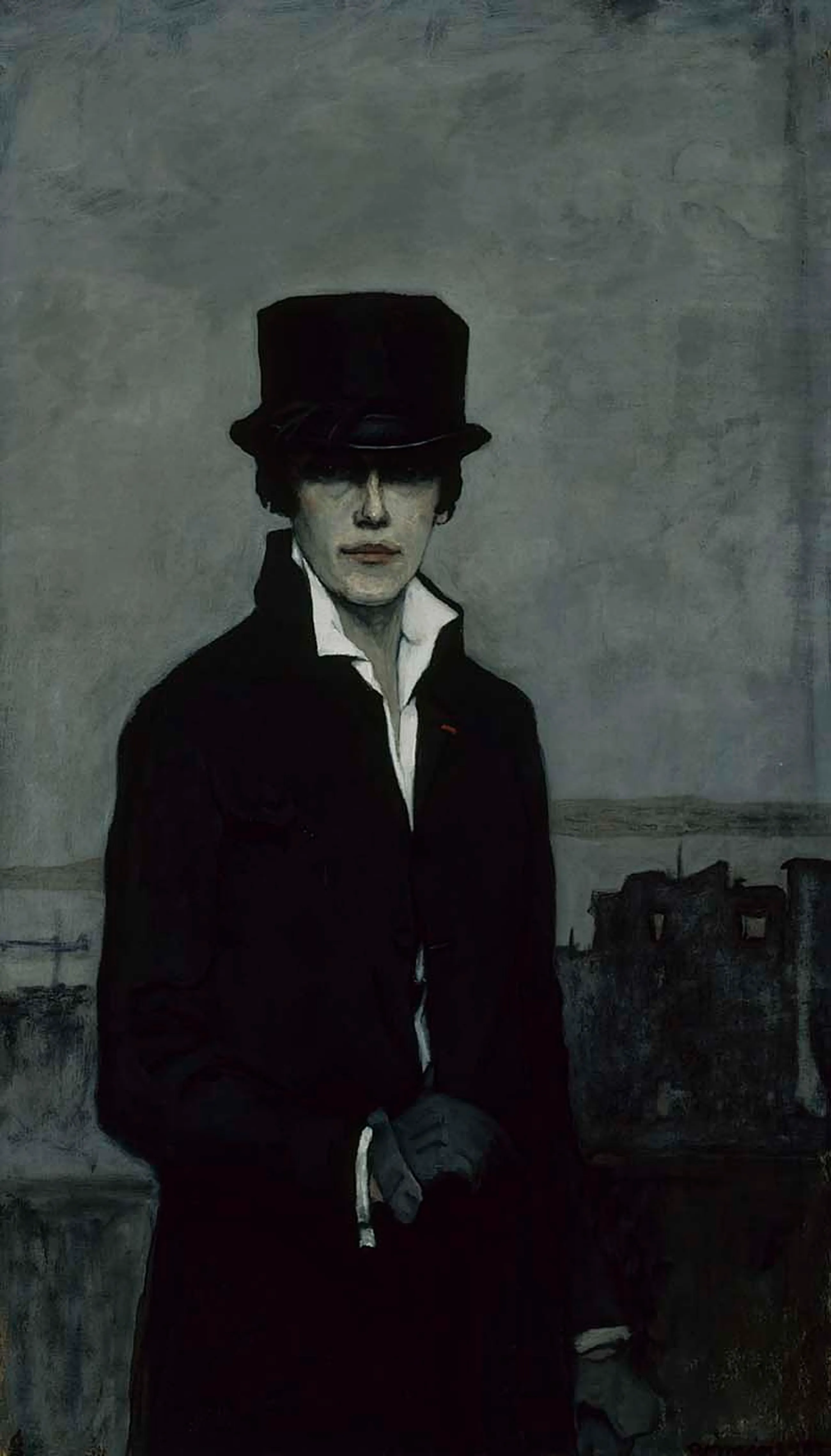 [[#Romaine Brooks [Ρομαίν Μπρουκς]#]], Self-Portrait [Αυτοπροσωπογραφία], 1923, ελαιογραφία, Smithsonian American Art Museum. Η ζωγράφος (1874-1970), κεντρική μορφή της λεσβιακής πρωτοπορίας του μεσοπολεμικού Παρισιού, εικονίζεται με ημίψηλο και αυστηρό σακάκι, σε οικειοποίηση του ανδρικού ενδυματολογικού κώδικα που προοιωνίζεται την αισθητική του ντραγκ-κινγκ.