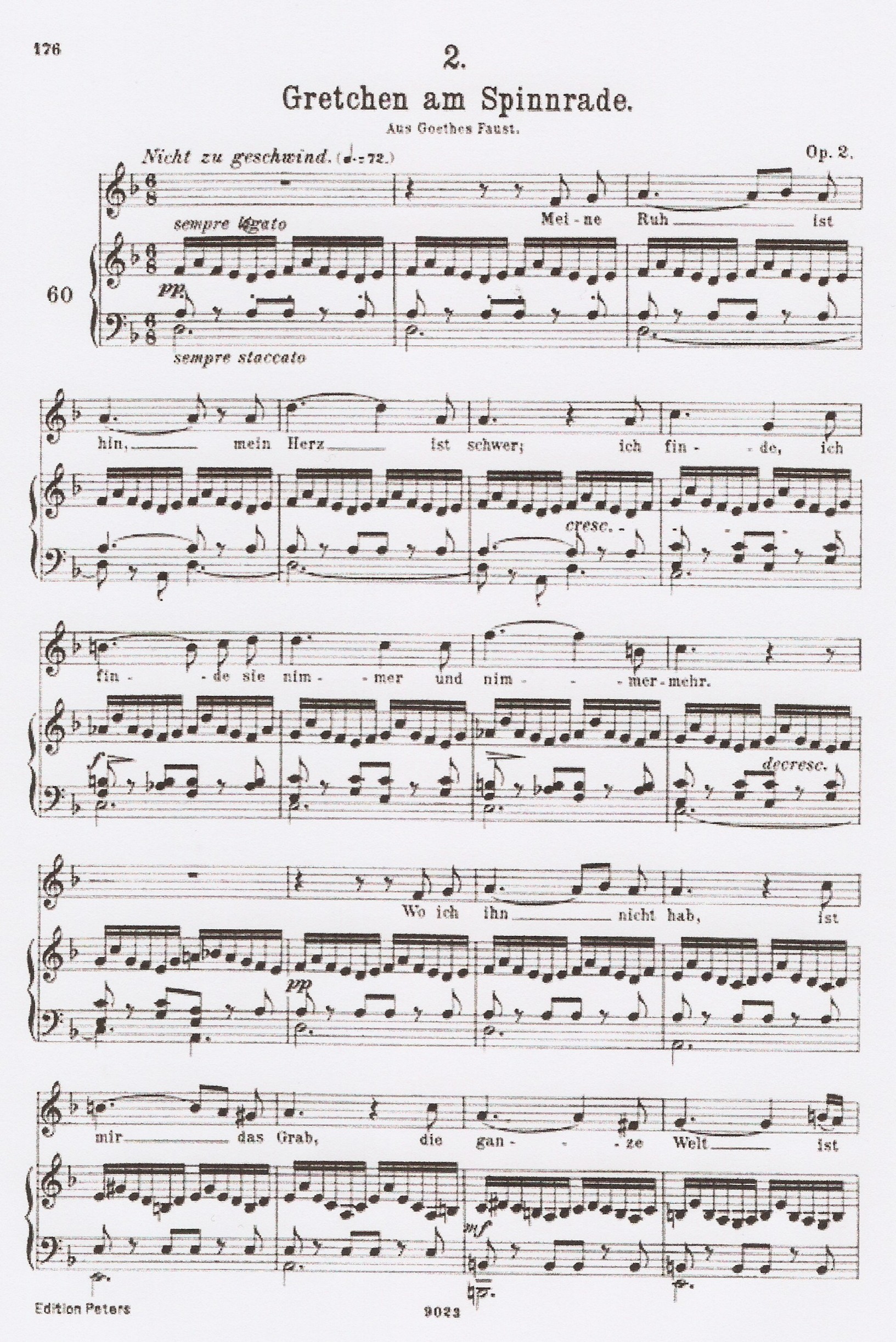 Franz Schubert: το έντεχνο άσμα "Gretchen am Spinnrade" [Η Μαργαρίτα στο ροδάνι] (Opus 2), αντλεί τη θεματολογία του από τον Φάουστ του Goethe.