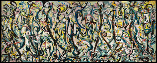 Jackson Pollock, «Τοιχογραφία»  ["Mural", 1943], [λάδι και καζεΐνη σε καμβά, 242,9 x 603,9 εκ.], University of Iowa Stanley Museum of Art. 