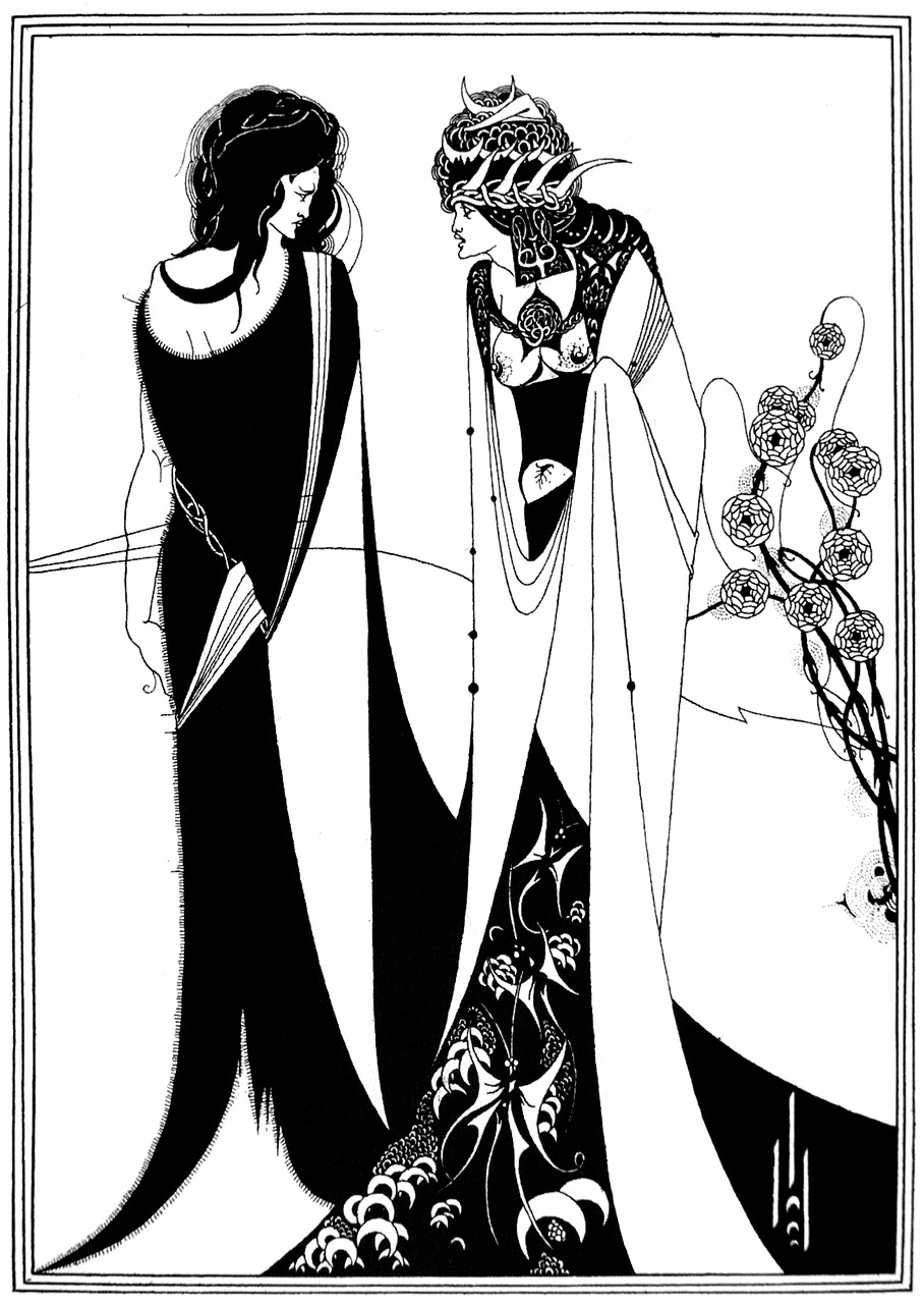 Η εικονογράφηση του [[#Aubrey Beardsley [Ώμπρεϋ Μπήρντσλυ]#]], για την Σαλώμη του Oscar Wilde ενσαρκώνει οπτικά το αισθητιστικό ιδεώδες και αποτελεί υπόδειγμα αισθησιακής και διακοσμητικής υπερβολής, καθώς η μορφή και η γραμμή λειτουργούν ως αυτόνομα εκφραστικά στοιχεία.