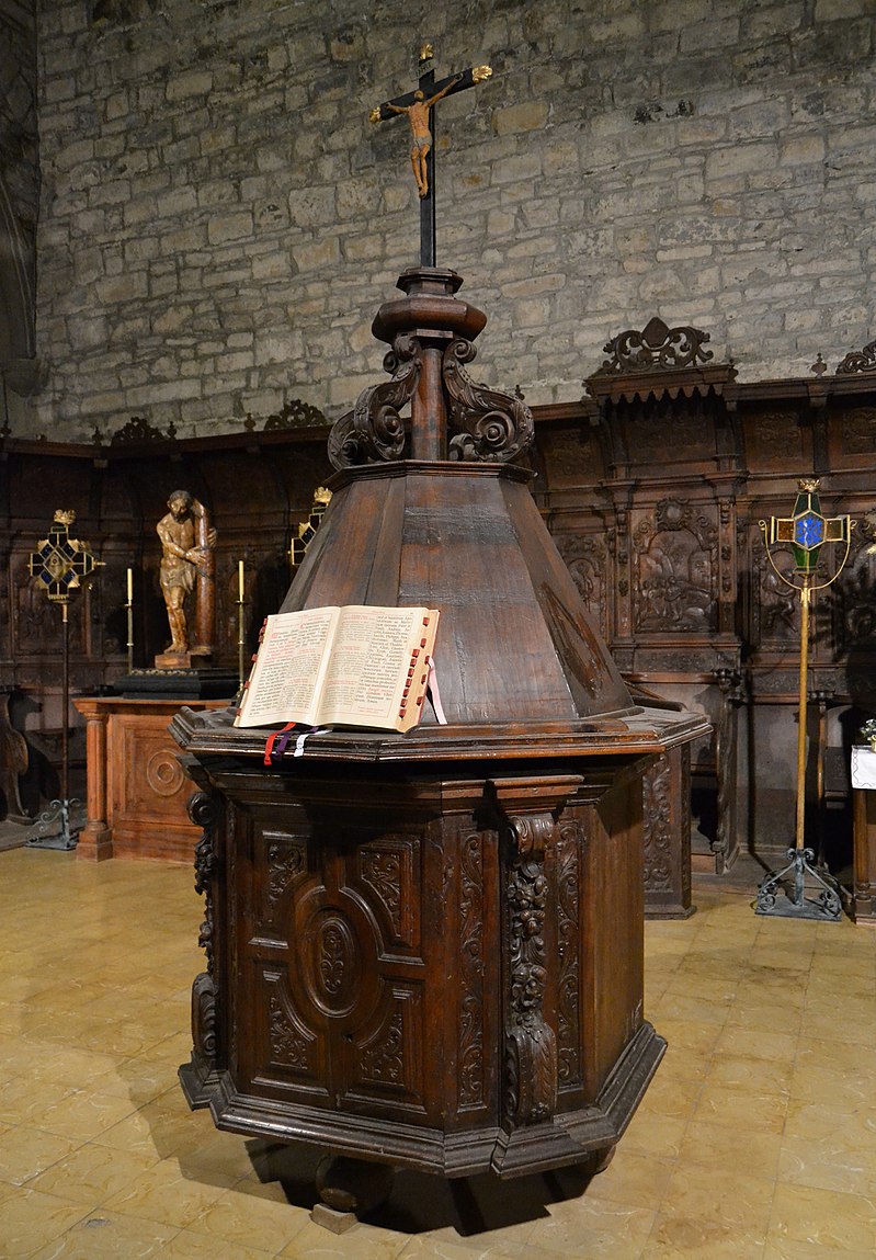 Αναλόγιο του στασιδίου του εκκλησιαστικού χορού του μοναστηριού του Αγίου Βικτωριανού, εκκλησία του Αγίου Πέτρου, (Μπολτάνια, Ισπανία).