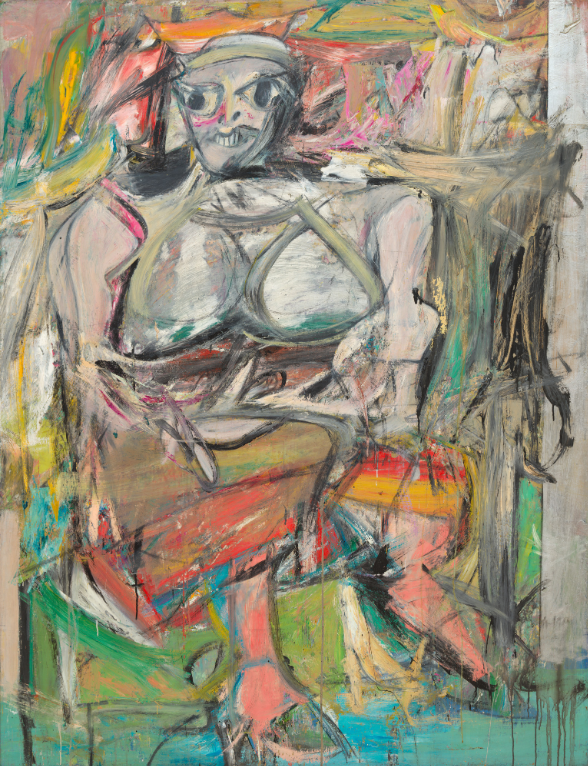 Willem de Kooning, «Γυναίκα I» ["Woman I", 1950-1952], [λάδι και μεταλλικό χρώμα σε καμβά, 192 x 147 εκ.], Νέα Υόρκη: MoMA.