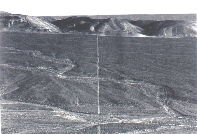 Richard Long, Walking a Line [Γραμμή Βαδίσματος], 1972, Περού. Στο έργο αυτό ο Long δείχνει τα ίχνη της διαδρομής του και της περιπλάνησής του στον χώρο. 