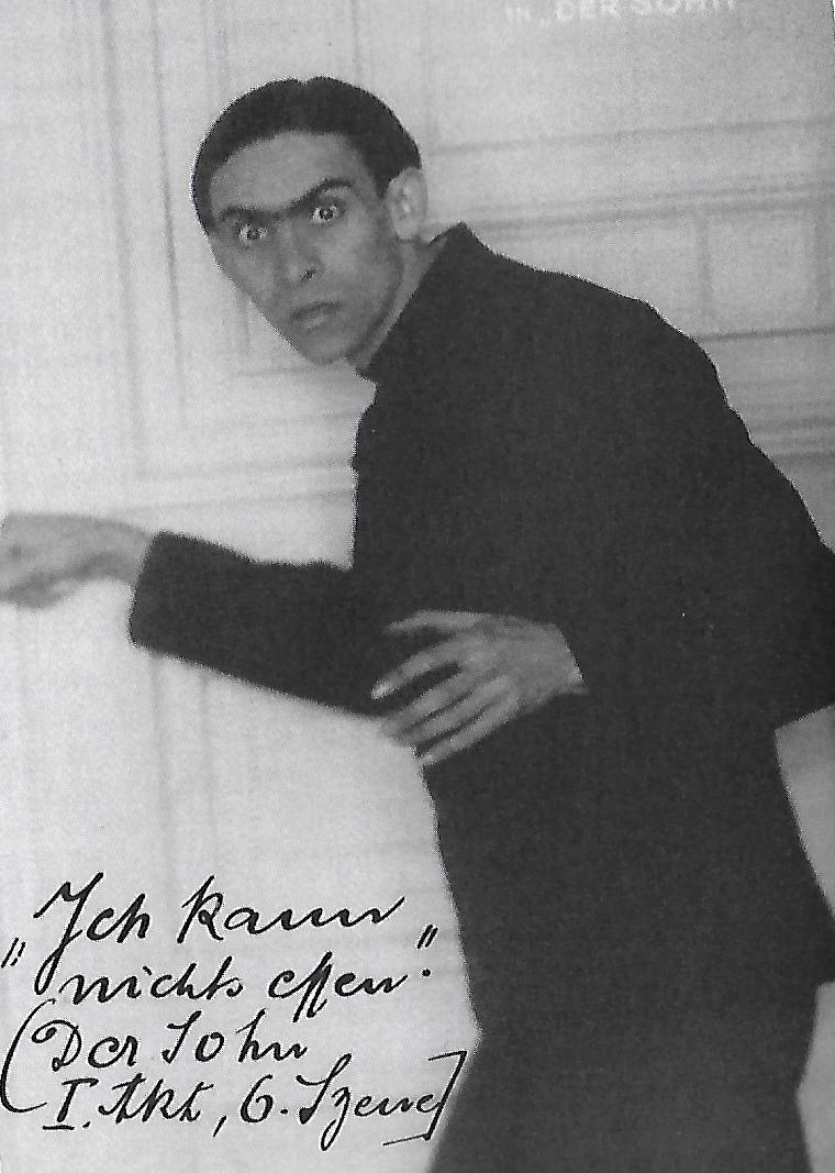 Φωτογραφία του ηθοποιού Ernst Deutsch [Ερνστ Ντόυτς], πρωταγωνιστή στο εξπρεσιονιστικό έργο Ο Γυιός [Der Sohn] του Walter Hasenclever [Βάλτερ Χάσενκλεβερ],&nbsp;1916.