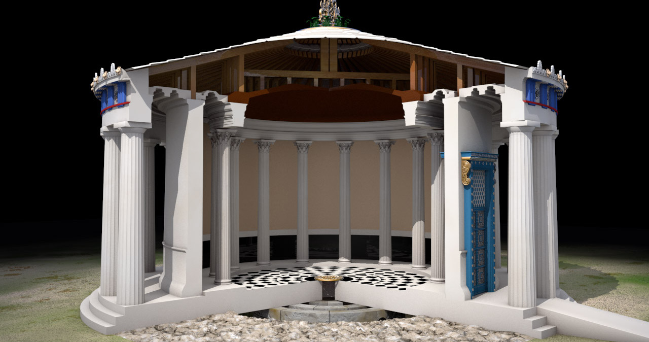 Τρισδιάστατη αναπαράσταση της Θυμέλης του Ασκληπιείου της Επιδαύρου.